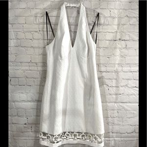 LAUNDRY BY SHELLI SEGAL White Halter Dress